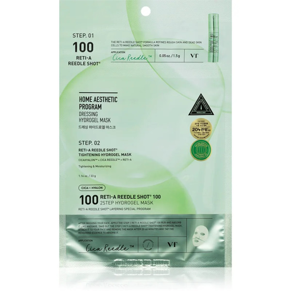 Vt Cosmetics Cica Reti-a Reedle Shot 100 2step Hydrogel Mask Intensive Hydrogel Mask To Smooth Skin And Minimise Pores 34.5 G 