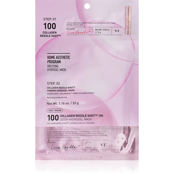  Vt Cosmetics Collagen Reedle Shot 100 2step Hydrogel Mask Intensive Hydrogel Mask With Firming Effect 34.5 G 