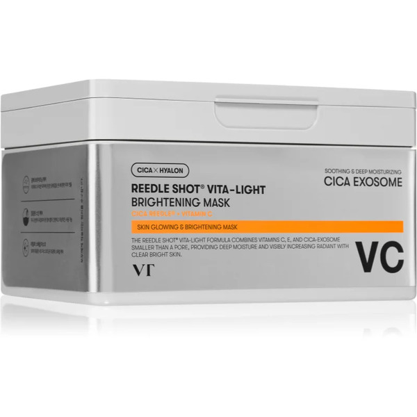  Vt Cosmetics Reedle Shot Vita-light Brightening Mask Brightening Sheet Mask With Vitamin C Large Pack 30 Pc 