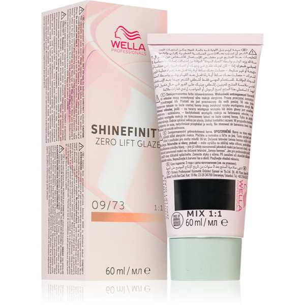  Wella Professionals Shinefinity Zero Lift Glaze Demi-permanent Hair Dye Shade 09/73 - Caramel Milk 60 Ml 