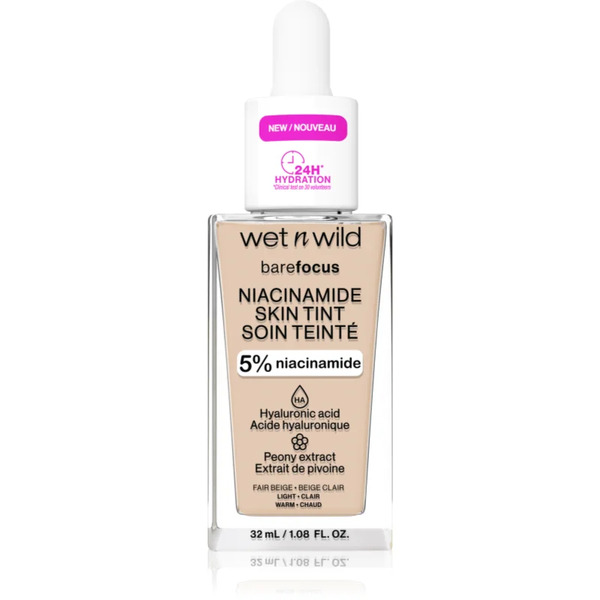  Wet N Wild Barefocus Niacinamide Skin Tint Lightweight Tinted Moisturiser Shade Fair Beige (warm) 32 Ml 