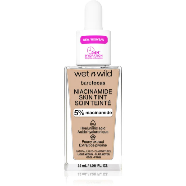  Wet N Wild Barefocus Niacinamide Skin Tint Lightweight Tinted Moisturiser Shade Natural Light (cool) 32 Ml 