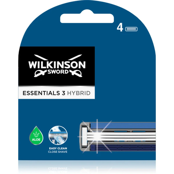  Wilkinson Sword Essentials 3 Hybrid Replacement Blades 4 Pc 
