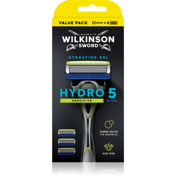  Wilkinson Sword Hydro5 Sensitive Razor + Replacement Head 4 Pcs 