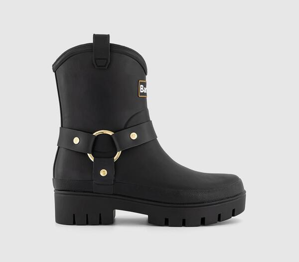  Barbour Womens Elley Harness Welly Boots Black, 4 