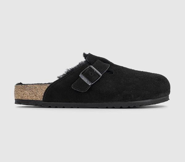  Birkenstock Mens Boston Shearling Clogs Black, 7 