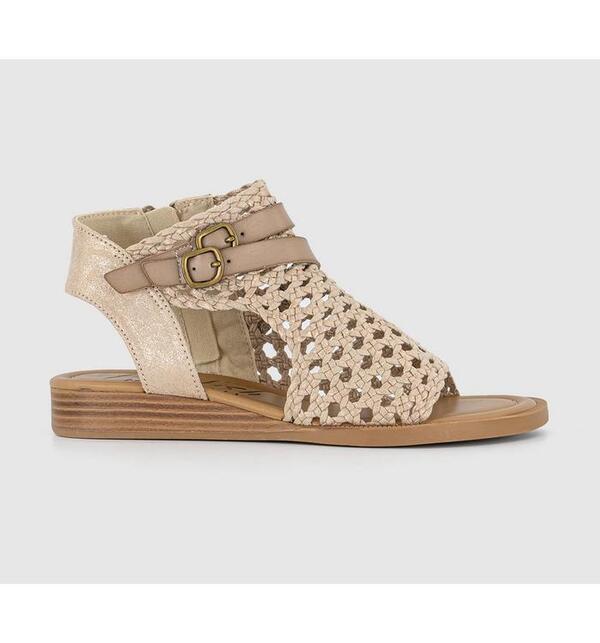  Blowfish Womens Anuella Sandals Gold Draped Micro Multi, 3 