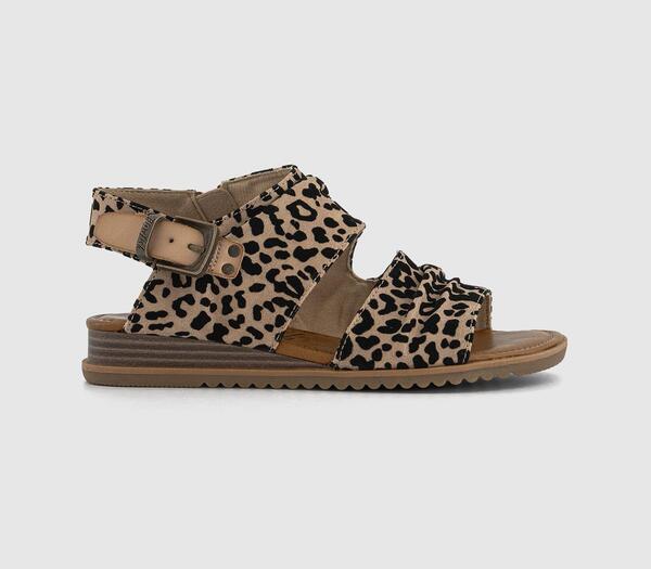  Blowfish Womens Bliss Sandals Sand Leopard Multi, 3 