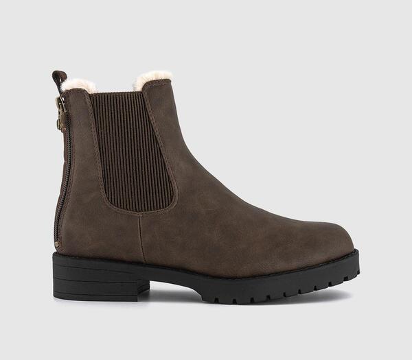  Blowfish Womens Dover Fur Lined Chelsea Boots Dark Brown, 3 