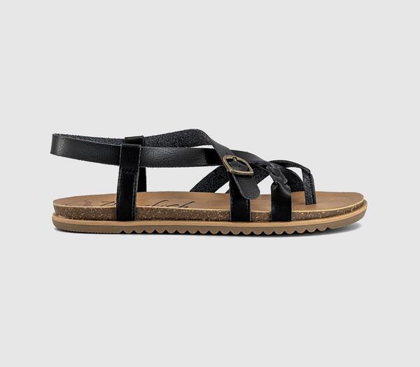  Blowfish Womens May Sandals Black, 3 