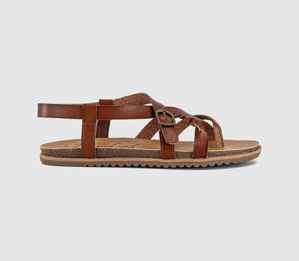  Blowfish Womens May Sandals Scotch Brown, 3 