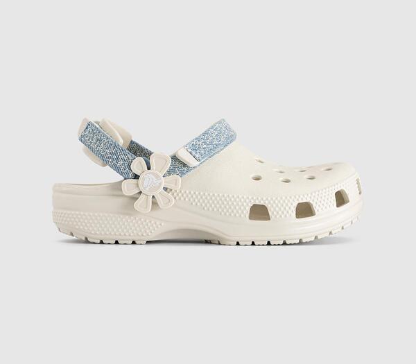  Crocs Classic Denim Clogs Kids Summit White, 11 Youth 