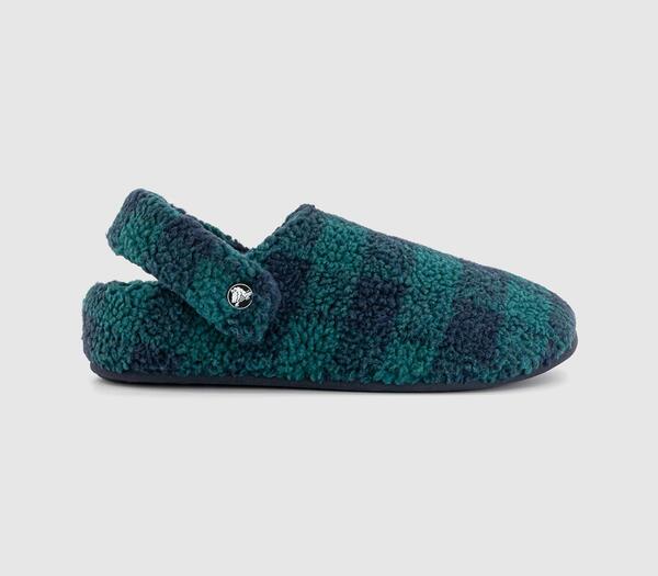  Crocs Mens Classic Cozzzy Slippers Hosta Navy Check Blue, 7 