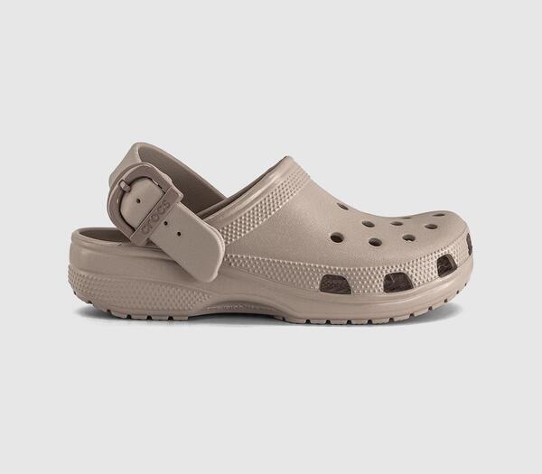 Crocs Womens Classic Buckle Clogs Dulce Enamel Natural, 4 