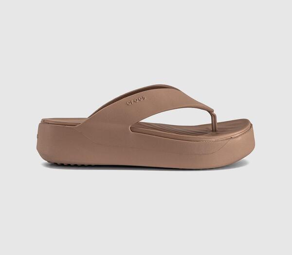 Crocs Womens Getaway Platform Flip Flops Milk Chocolate Brown, 3 