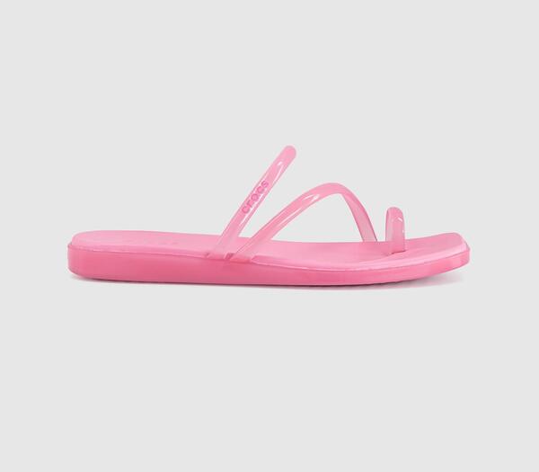  Crocs Womens Miami Toe Loop Sandals Pink Lemonade Jelly, 3 