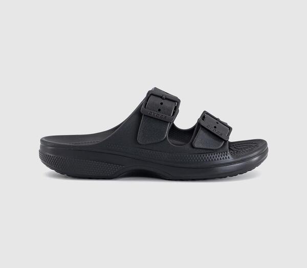  Crocs Womens Saturday Two Strap Sandals Black, 3 