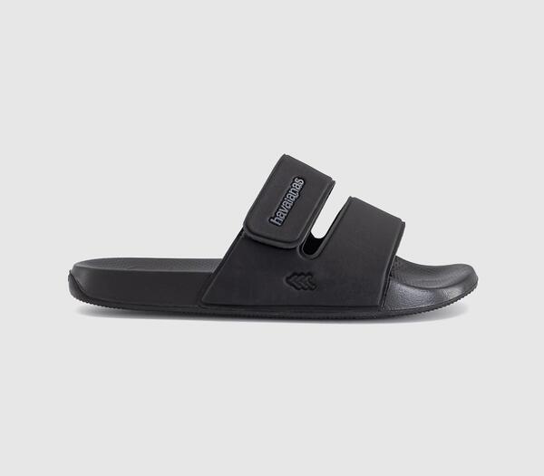  Havaianas Mens Slide Strap Sandals Black, 8 
