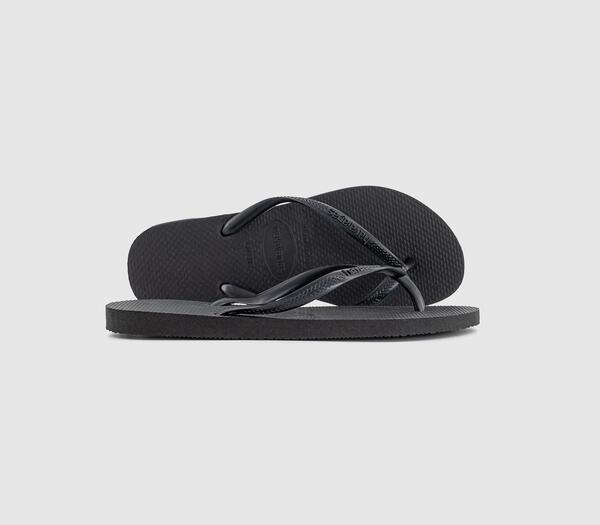  Havaianas Womens Slim Flip Flops Black, 8 