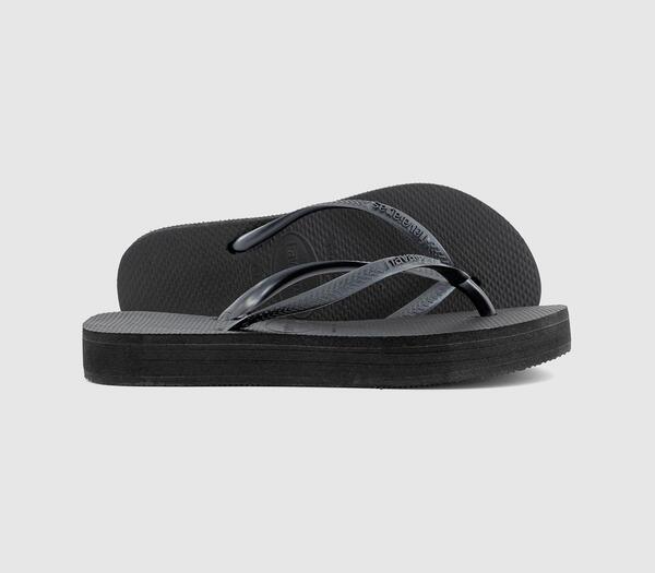  Havaianas Womens Slim Platform Flip Flops Black, 5 
