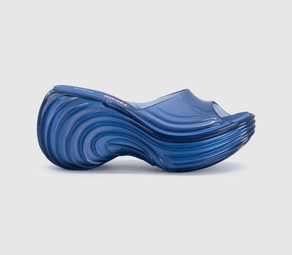  Melissa Womens X Diesel Quantum Platform Sandals Blue Transparent, 5 