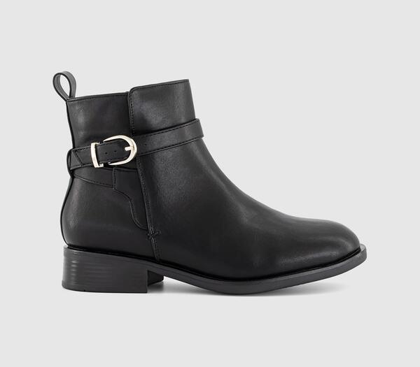  Office Athens Buckle Strap Ankle Boots Black, 3 