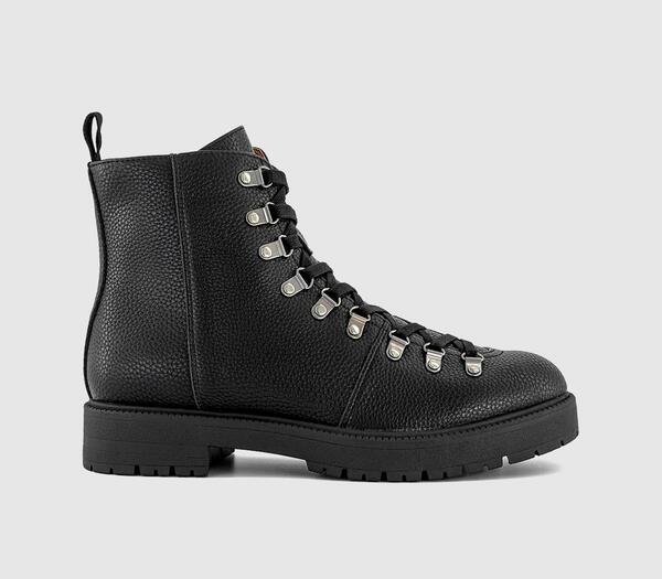  Office Mens Benson 9 Eyelet Lace Up Boots Black, 7 