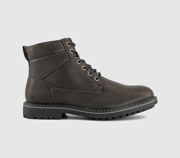  Office Mens Blake Casual Lace Up Boots Grey, 6 