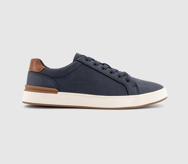  Office Mens Carrick Perf Side Trainers Navy Blue, 7 