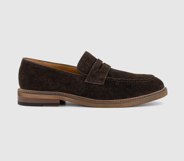  Office Mens Chance Saddle Loafers Brown Suede, 7 