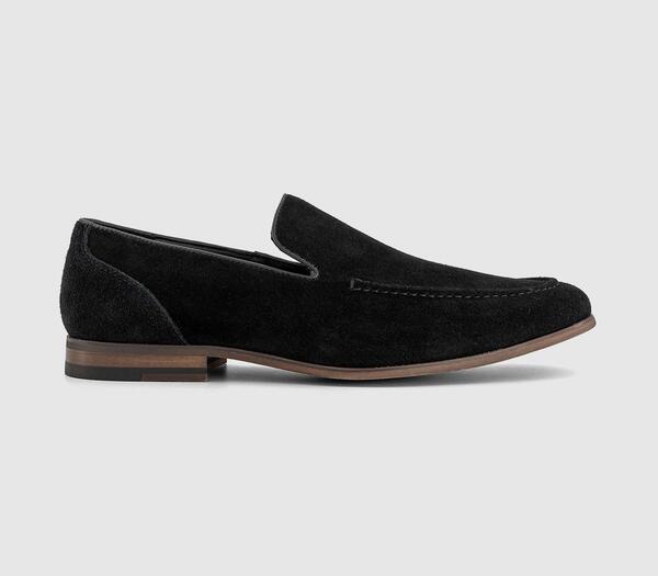  Office Mens Channing Suede Loafers Black, 10 