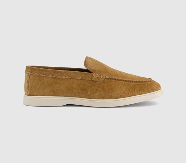  Office Mens Cruise Suede Loafers Tan, 6 