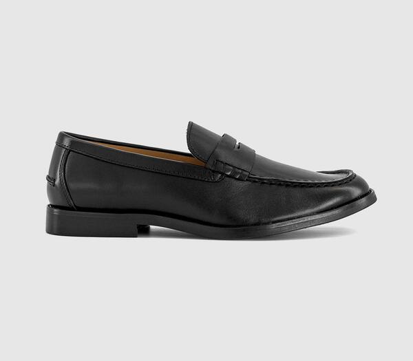  Office Mens Marcel Round Toe Penny Loafers Black, 6 
