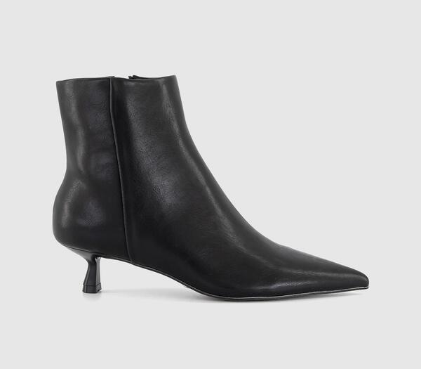  Office Womens Alessia Kitten Heel Ankle Boots Black, 4 