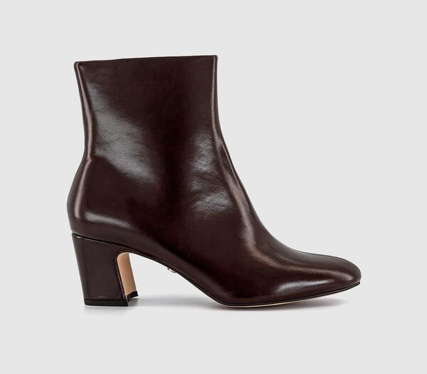  Office Womens Alicia Smart Block Heel Boots Dark Choc Brown, 3 