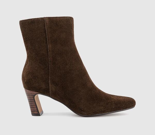  Office Womens Arabella Set Back Heel Ankle Boots Brown Suede, 3 