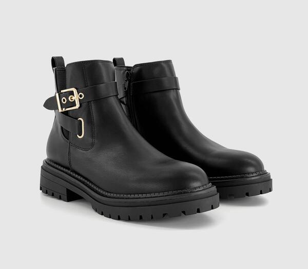  Office Womens Ashley Buckle Detail Ankle Boots Black, 3 