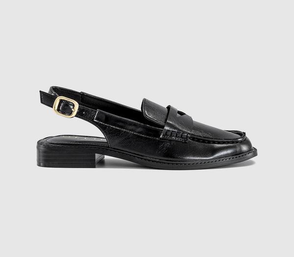  Office Womens Ferris Slingback Saddle Loafers Black, 4 