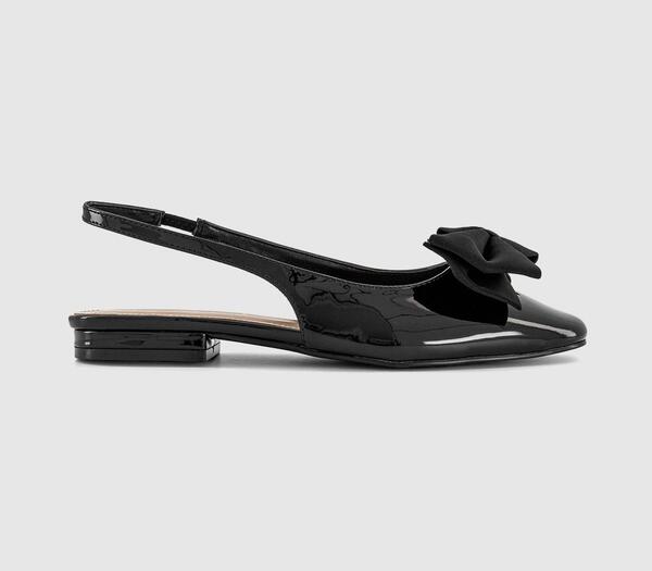  Office Womens Festival Bow Slingback Flats Black, 4 