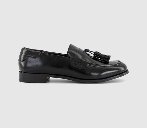  Office Womens Fidget Round Toe Tassel Loafers Black, 3 