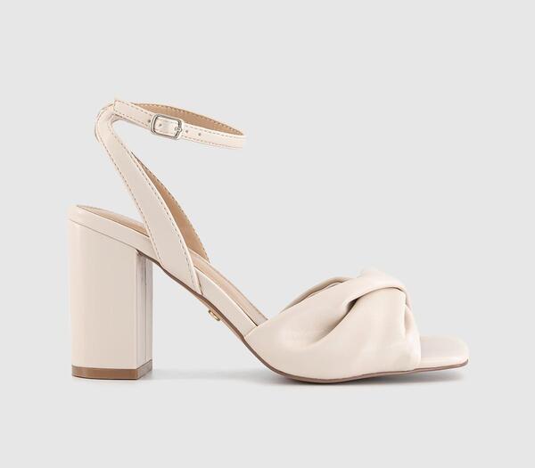  Office Womens Hallow Soft Twist Front Block Heels Off White, 3 