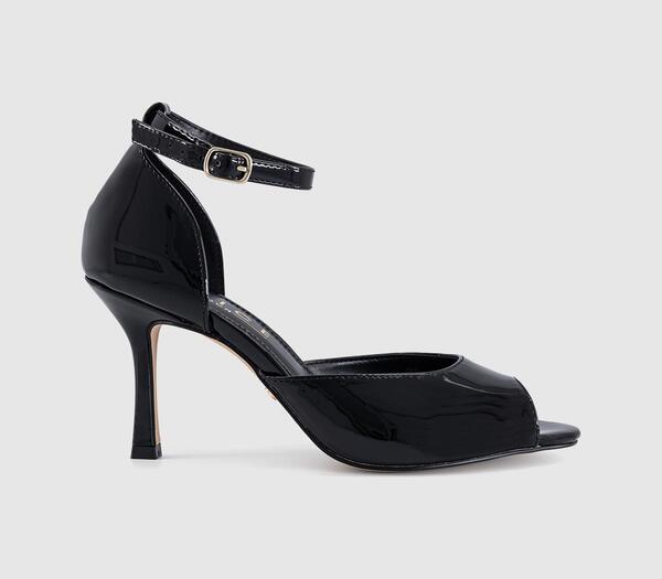  Office Womens Harlequin Peep Toe Heeled Sandals Black, 3 