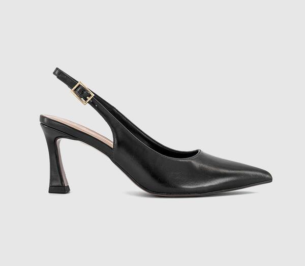  Office Womens Harley Buckle Slingback Court Heels Black, 9 