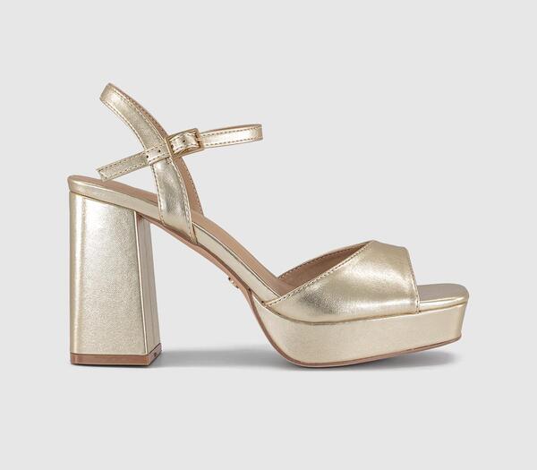  Office Womens Helix Two Part Platform Heeled Sandals Gold Multi, 3 
