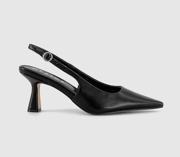  Office Womens Hettie Slingback Court Heels Black, 6 
