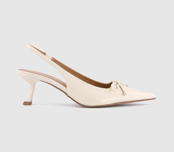  Office Womens Martha Bow Trim Court Heels Off White, 9 