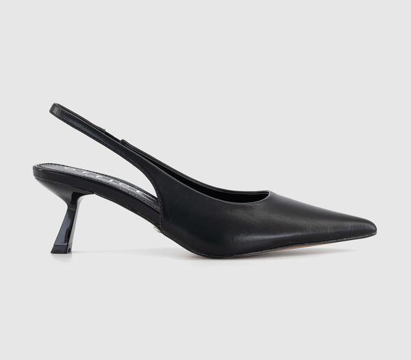  Office Womens Million Slingback Kitten Heels Black, 4 