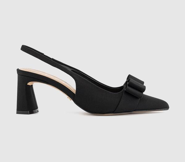  Office Womens Milly Bow Detail Block Court Heels Black, 4 