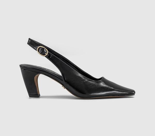  Office Womens Monaco Chisel Toe Slingback Court Heels Black, 4 