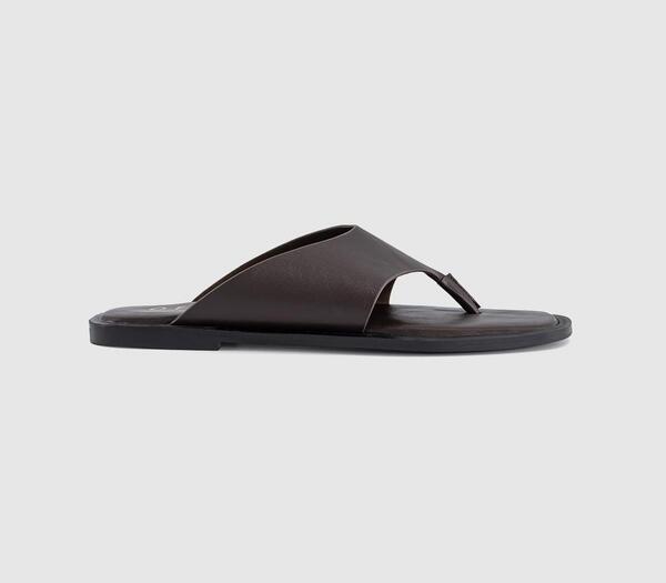  Office Womens Saffie High Vamp Toe Post Sandal Brown, 3 